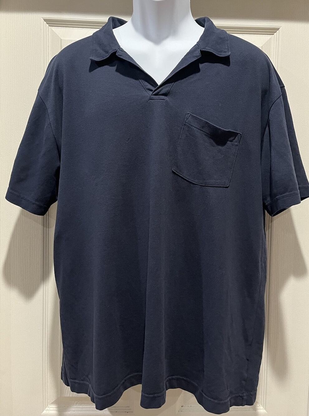 Gap Men’s Navy Blue Classic Polo Size Large Cotton Pocket